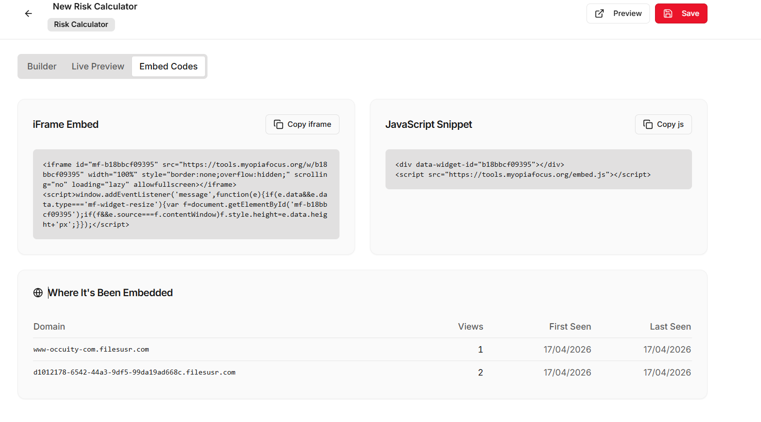 Myopia Focus - Tool Creator | Build Embeddable Eye Health Widgets